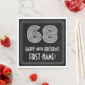 Serviette En Papier 68ème anniversaire : Art Déco Inspiré Look "68" +  (En situation)