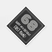Serviette En Papier 68ème anniversaire : Art Déco Inspiré Look "68" +  (Coin)