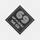 Serviette En Papier 69e anniversaire : Art Déco Inspiré Look "69" + No (Coin)
