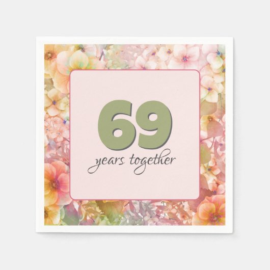 Serviette En Papier 69e anniversaire Cosmos Floral Garden (Devant)