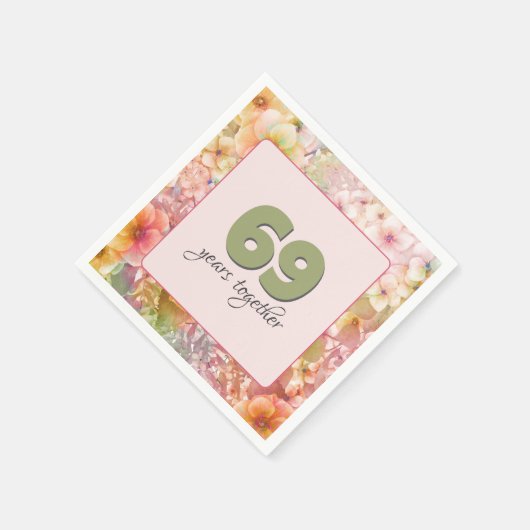 Serviette En Papier 69e anniversaire Cosmos Floral Garden (Coin)