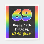 Serviette En Papier 69e anniversaire : Rainbow Spectrum # 69, Nom pers (Devant)
