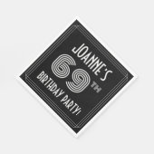 Serviette En Papier 69e fête d'anniversaire : Style Art Déco + Nom per (Coin)