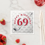 Serviette En Papier 69th Birthday Golf Ball and Club (En situation)