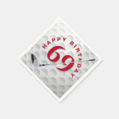 Serviette En Papier 69th Birthday Golf Ball and Club (Coin)