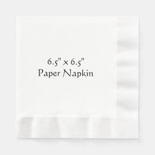 Serviette En Papier 6,5" x 6,5" Plat de déjeuner blanc à bord monétair
