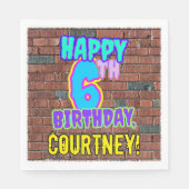 Serviette En Papier 6e anniversaire ~ Amusant, Graffiti urbain inspiré (Devant)