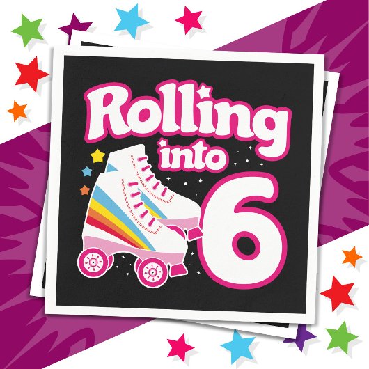Serviette En Papier 6e anniversaire Roller Skate 6 ans