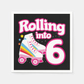 Serviette En Papier 6e anniversaire Roller Skate 6 ans (Devant)