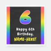 Serviette En Papier 6e anniversaire : Spectre arc-en-ciel n° 6, Nom pe (Devant)