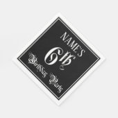 Serviette En Papier 6e fête d'anniversaire — Script fantaisie + Nom pe (Coin)