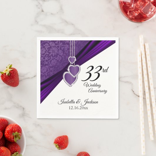 Serviette En Papier 6ème / 33ème / 47ème anniversaire de Mariage Améth (En situation)