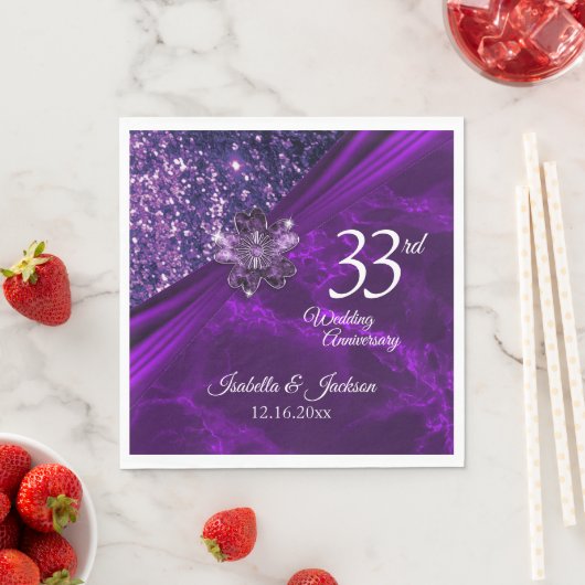 Serviette En Papier 6ème / 33ème /47ème anniversaire du Mariage Améthy (En situation)