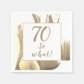 Serviette En Papier 70 Alors quelle Tulipe d'or Motivationnelle 70e an (Devant)
