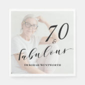 Serviette En Papier 70 and Fabulous Seventy Birthday Script Photo (Devant)