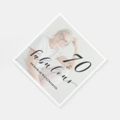 Serviette En Papier 70 and Fabulous Seventy Birthday Script Photo (Coin)