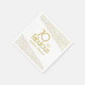 Serviette En Papier 70 ans et Fabuleux Paillettes Dorées Anniversaire  (Coin)