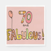Serviette En Papier 70 et fabuleux, Joyeux 70e anniversaire, Ballons (Devant)