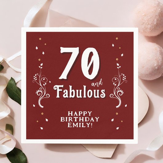 Serviette En Papier 70 et Fabulous Foliage Rouge 70e anniversaire