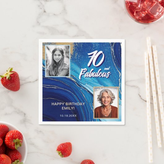 Serviette En Papier 70 et Fabulous Marble Parties scintillant 2 Photo  (En situation)