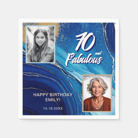 Serviette En Papier 70 et Fabulous Marble Parties scintillant 2 Photo  (Devant)