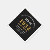 Serviette En Papier 70e anniversaire 1952 Elegant Chic Gold Noir (Coin)