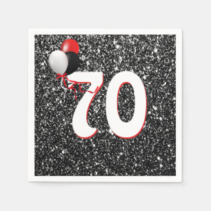 Serviette En Papier 70e anniversaire Ballons sur Parties scintillant n