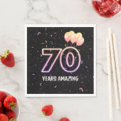 Serviette En Papier 70e anniversaire Balloons et Confetti (En situation)