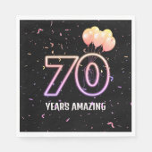 Serviette En Papier 70e anniversaire Balloons et Confetti (Devant)