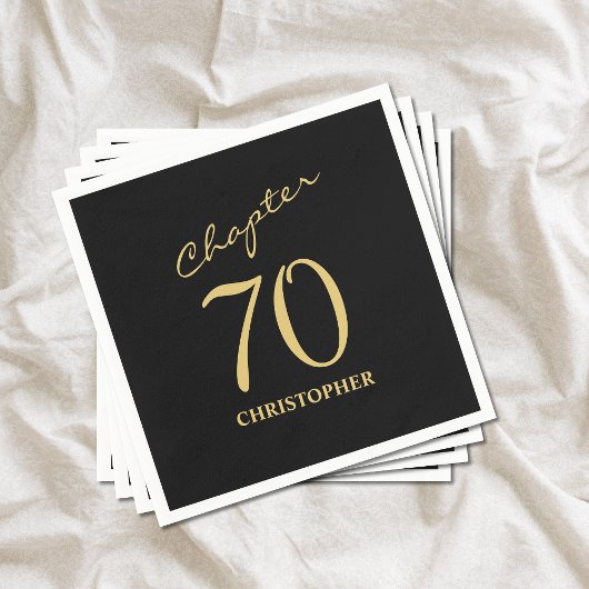 Serviette En Papier 70e anniversaire Black Gold Chapitre 70