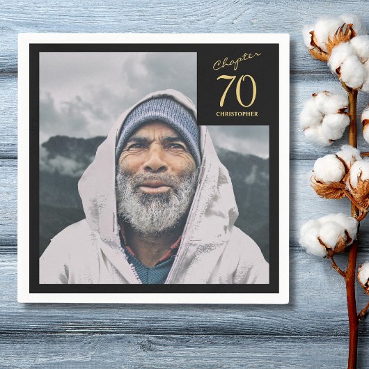 Serviette En Papier 70e anniversaire Black Gold Chapitre 70 Photo