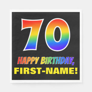 Serviette En Papier 70e anniversaire : Bold, amusant, simple, arc-en-c