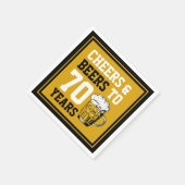 Serviette En Papier 70e anniversaire Cheers & Bières à 70 ans drôle (Coin)