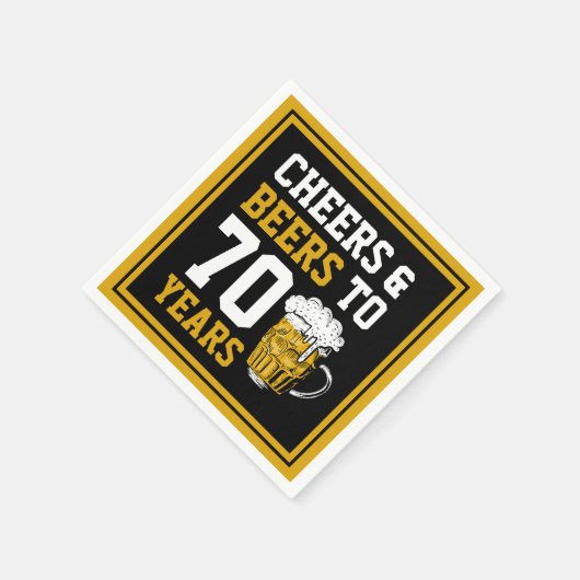 Serviette En Papier 70e anniversaire Cheers & Bières à 70 ans drôle (Coin)