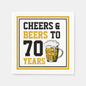 Serviette En Papier 70e anniversaire Cheers & Bières à 70 ans drôle (Devant)