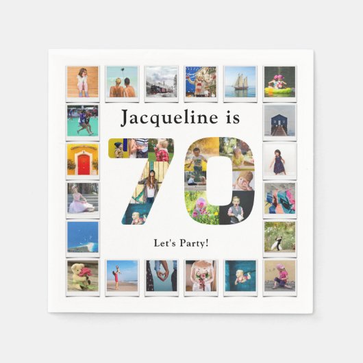 Serviette En Papier 70e anniversaire Conception de votre propre collec (Devant)