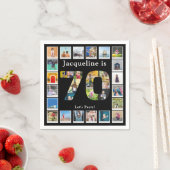 Serviette En Papier 70e anniversaire Conception de votre propre photo (En situation)