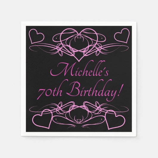 Serviette En Papier 70e anniversaire de femme (Devant)