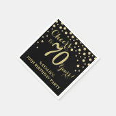 Serviette En Papier 70e anniversaire de fête Black and Gold Diamond Na (Coin)