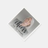 Serviette En Papier 70e anniversaire de la fête Photo Script noir (Coin)