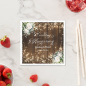 Serviette En Papier 70e anniversaire de Mariage Lumières à cordes rust (En situation)