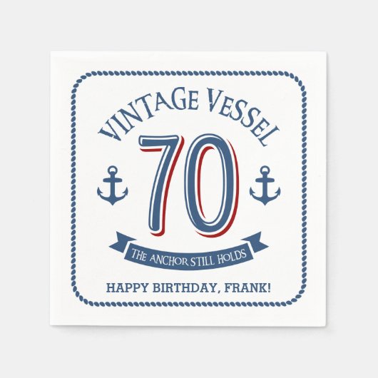 Serviette En Papier 70e anniversaire de Nautical (Devant)