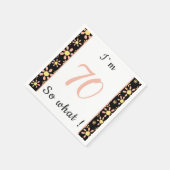 Serviette En Papier 70e Anniversaire Drôle Je`m 70 alors quelle motiva (Coin)