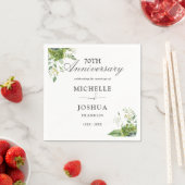 Serviette En Papier 70e anniversaire du Mariage Floral (En situation)
