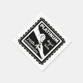 Serviette En Papier 70e anniversaire du mariage platine bleu tradition (Coin)