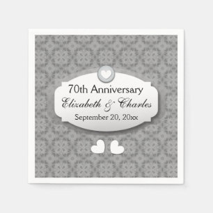 Serviette En Papier 70e anniversaire du Mariage Platinum Z03