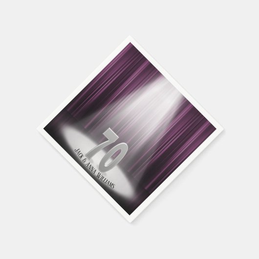 Serviette En Papier 70e anniversaire du mariage sous les projecteurs (Coin)
