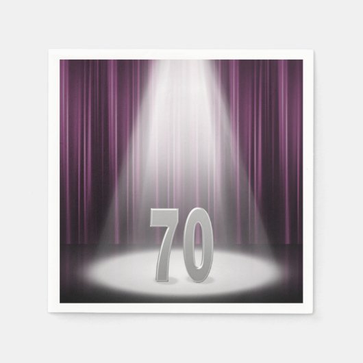 Serviette En Papier 70e anniversaire du mariage sous les projecteurs (Devant)