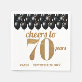 Serviette En Papier 70e anniversaire élégant (Devant)