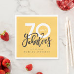 Serviette En Papier 70e anniversaire en faisant 70 look bon moderne<br><div class="desc">En faisant 70 look,  soixante-dix et fabuleuse invitation d'anniversaire de typographie moderne. Texte de script moderne sur la conception de typographie de tendance. Partie d'une collection. Les couleurs peuvent être customisées.</div>